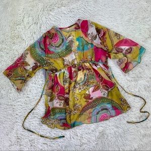 70’s style large sheer swim cover up